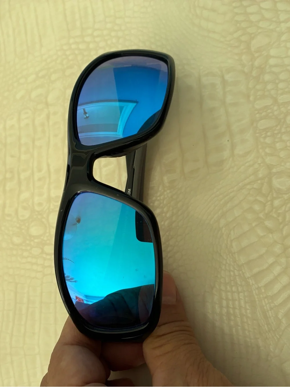 Piranha Men's Black Sunglasses with Blue Mirrored Lenses